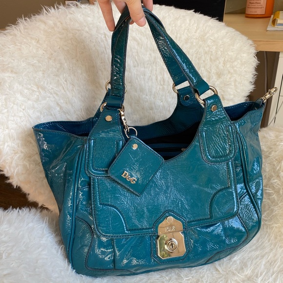 DOLCE & GABBANA “Allyson Bag” Vintage Green Leather Authentic Shoulder Purse - Picture 6 of 16